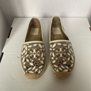 Tory Burch Rhea lace-mesh espadrille flats women’s size 5.5